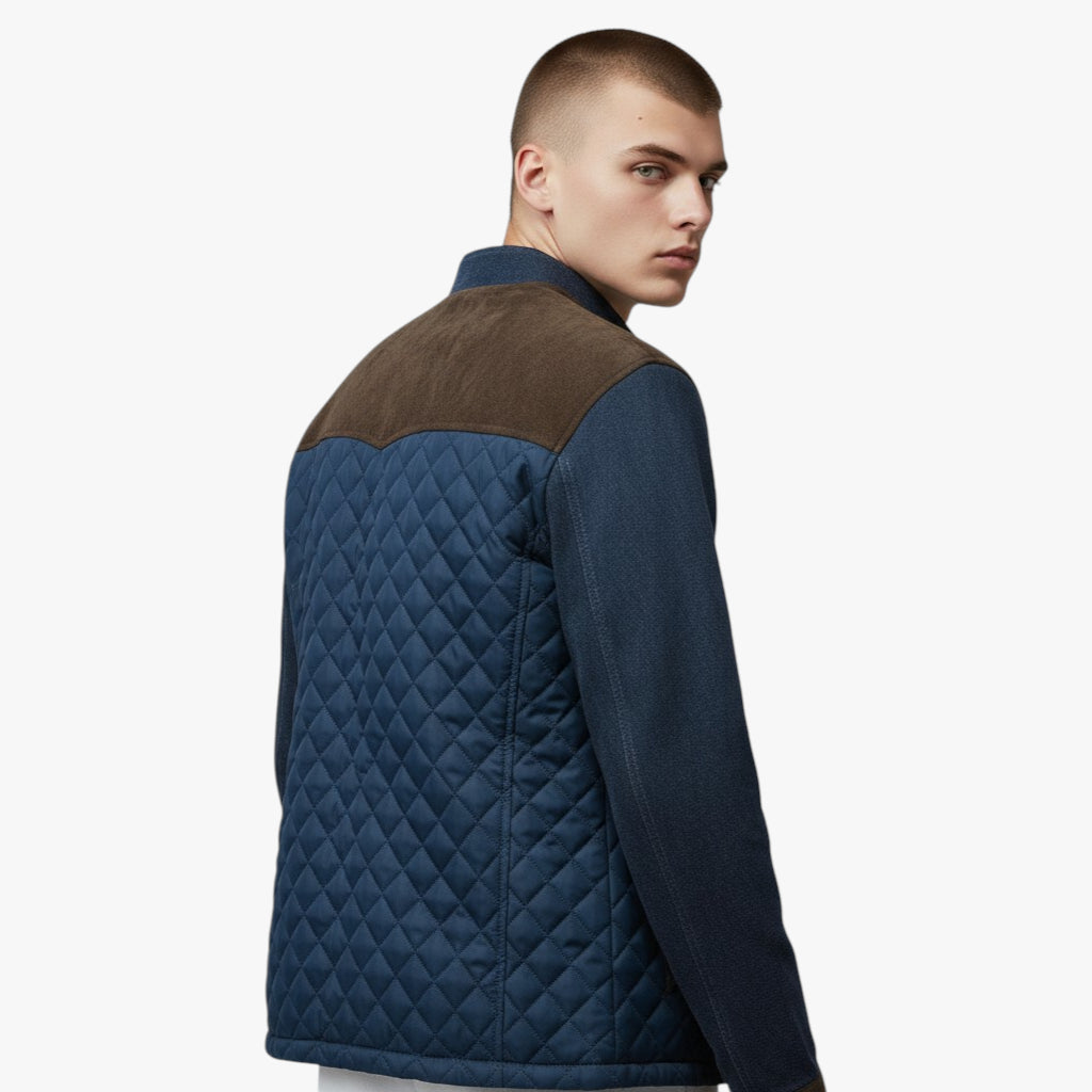 Men’s Quilted Casual Jacket | Contrast Panel