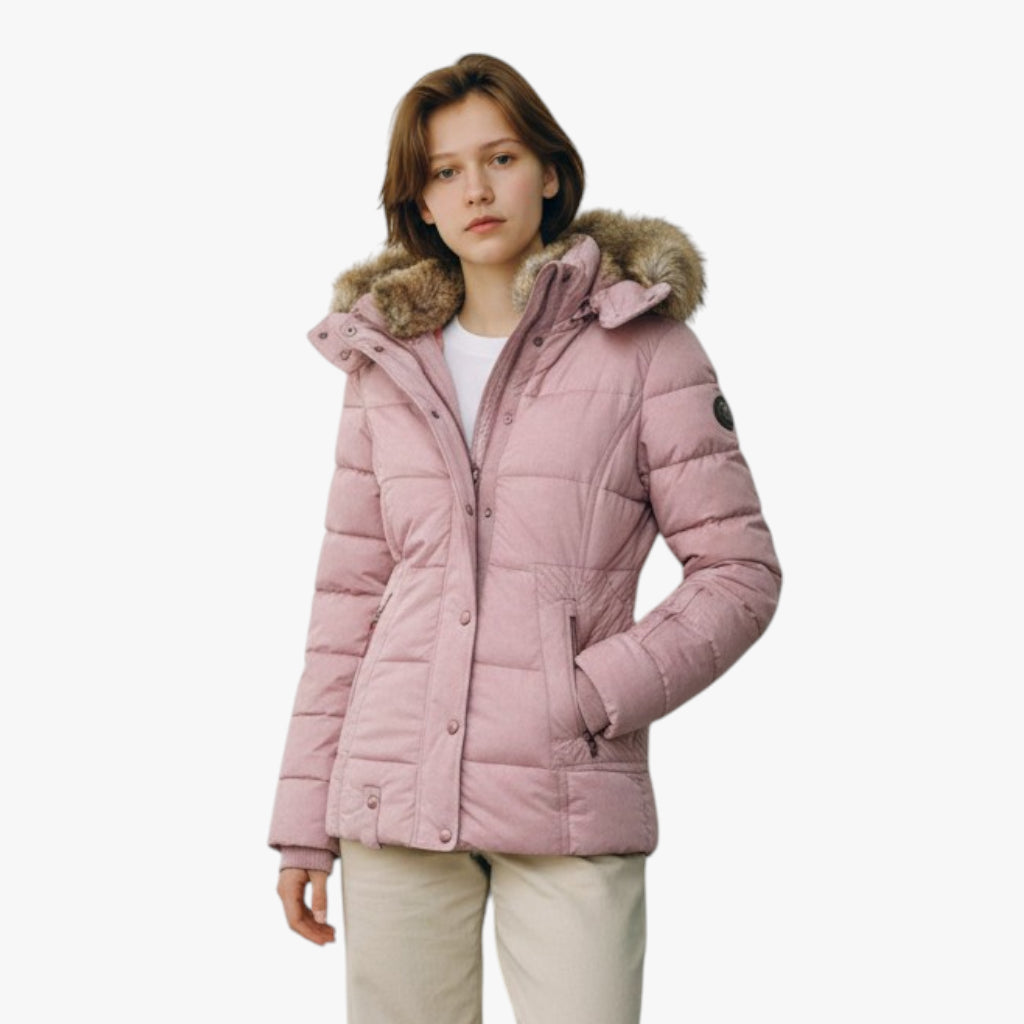 Women’s Hooded Winter Jacket | Faux Fur Hood