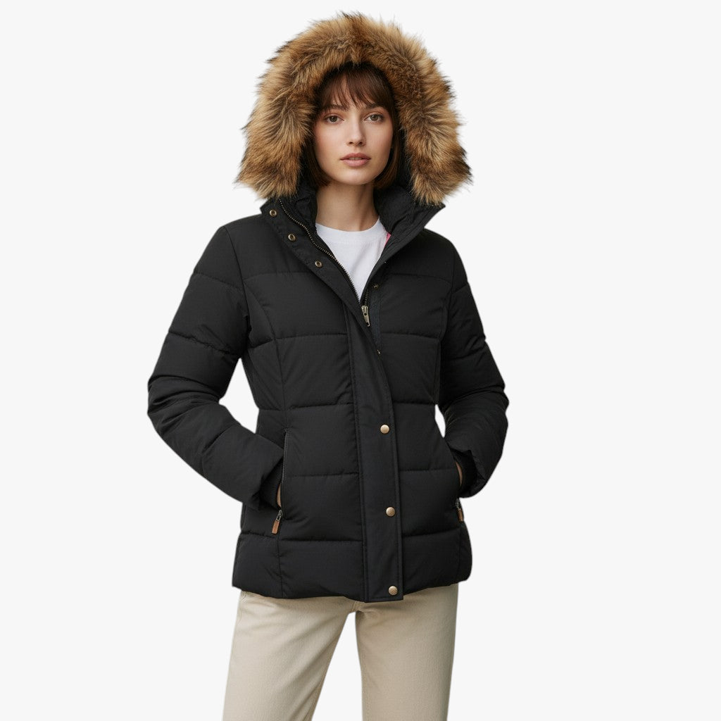 Women’s Hooded Winter Jacket | Faux Fur Hood