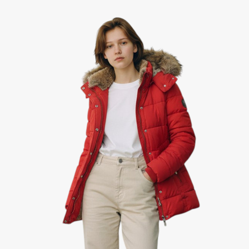 Women’s Hooded Winter Jacket | Faux Fur Hood