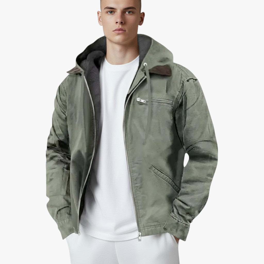 Men’s Hooded Workwear Jacket | Fleece Lined