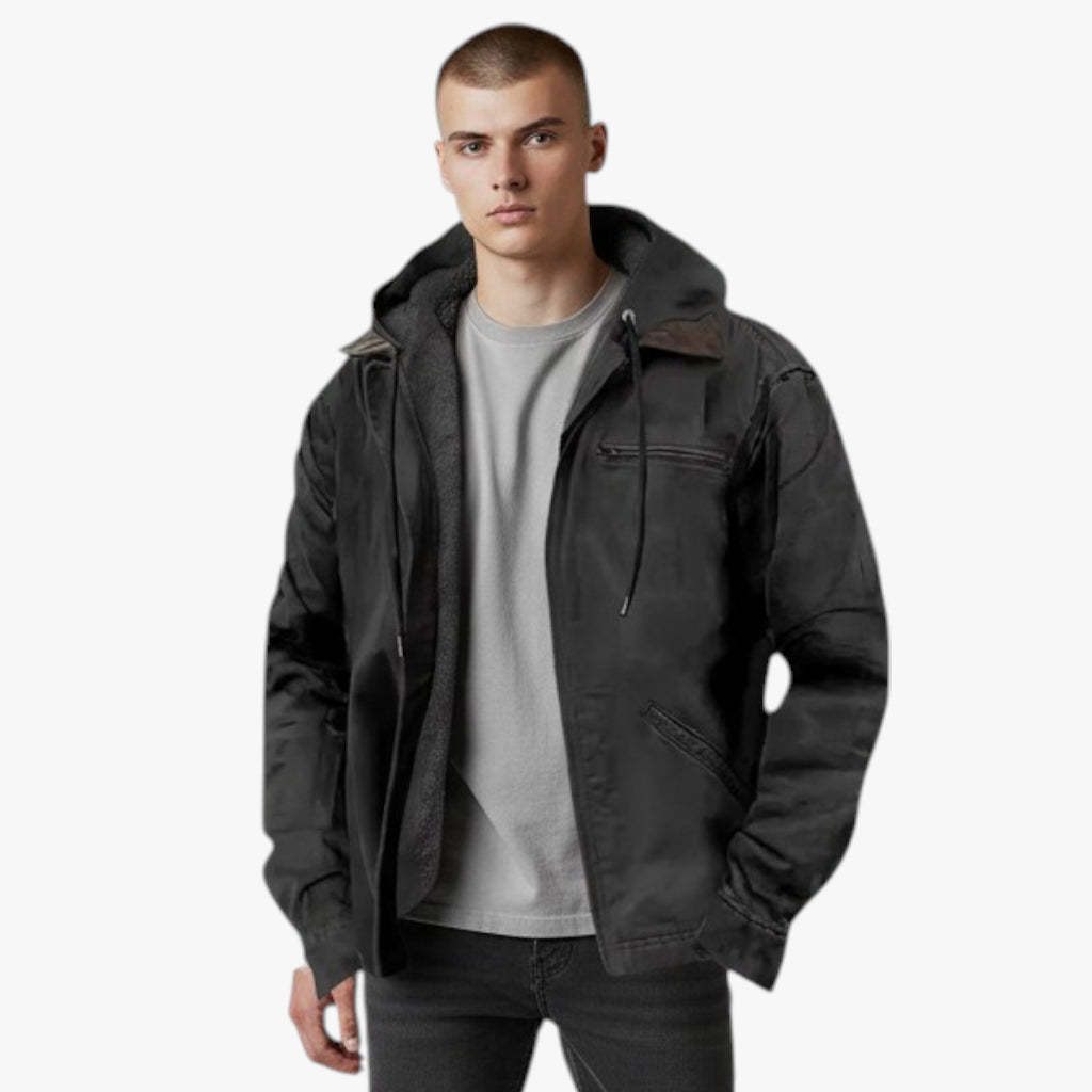 Men’s Hooded Workwear Jacket | Fleece Lined