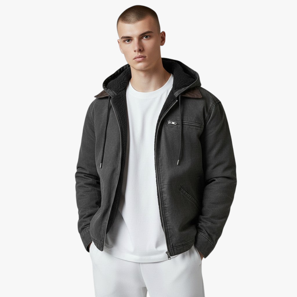 Men’s Hooded Workwear Jacket | Fleece Lined