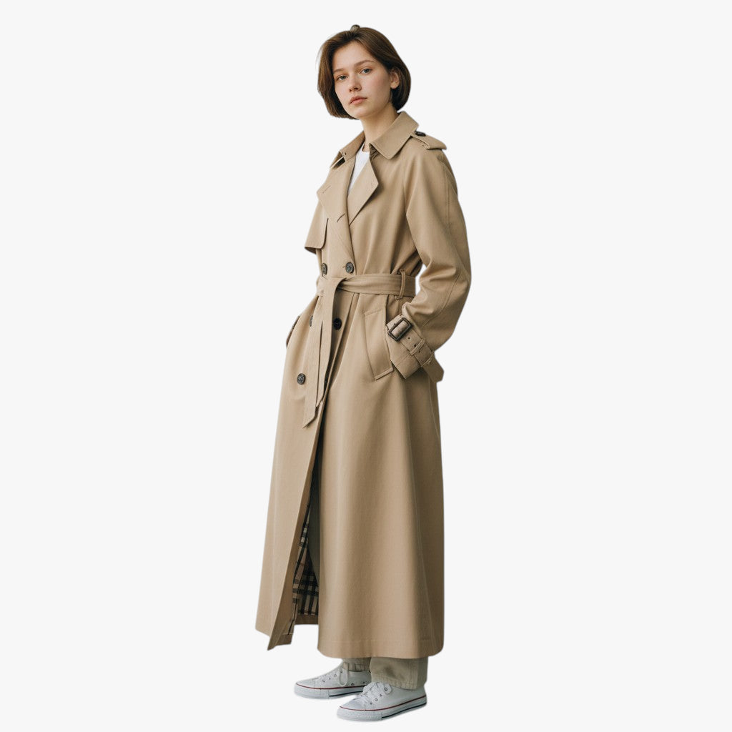 Women’s Long Trench Coat | Double Breasted