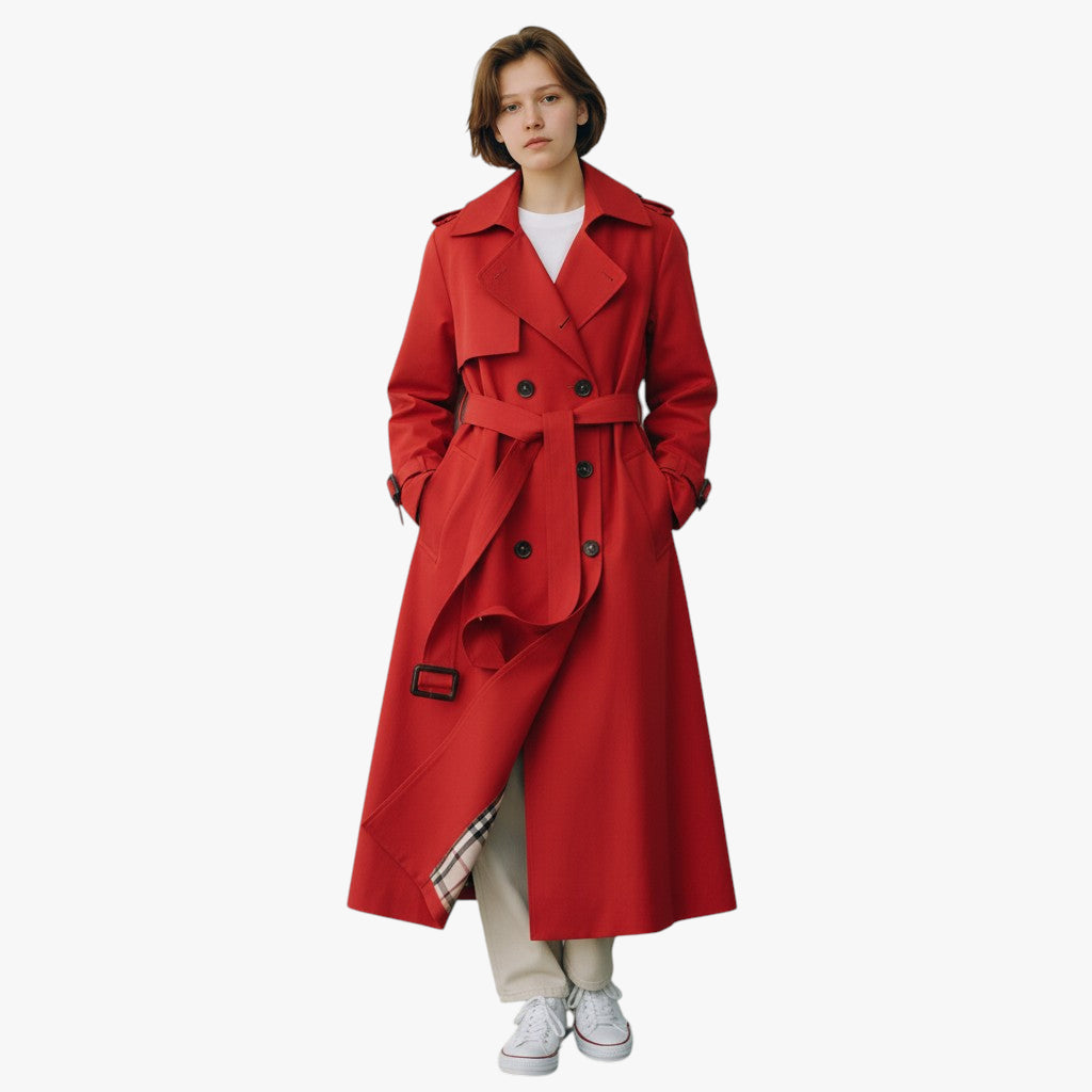 Women’s Long Trench Coat | Double Breasted