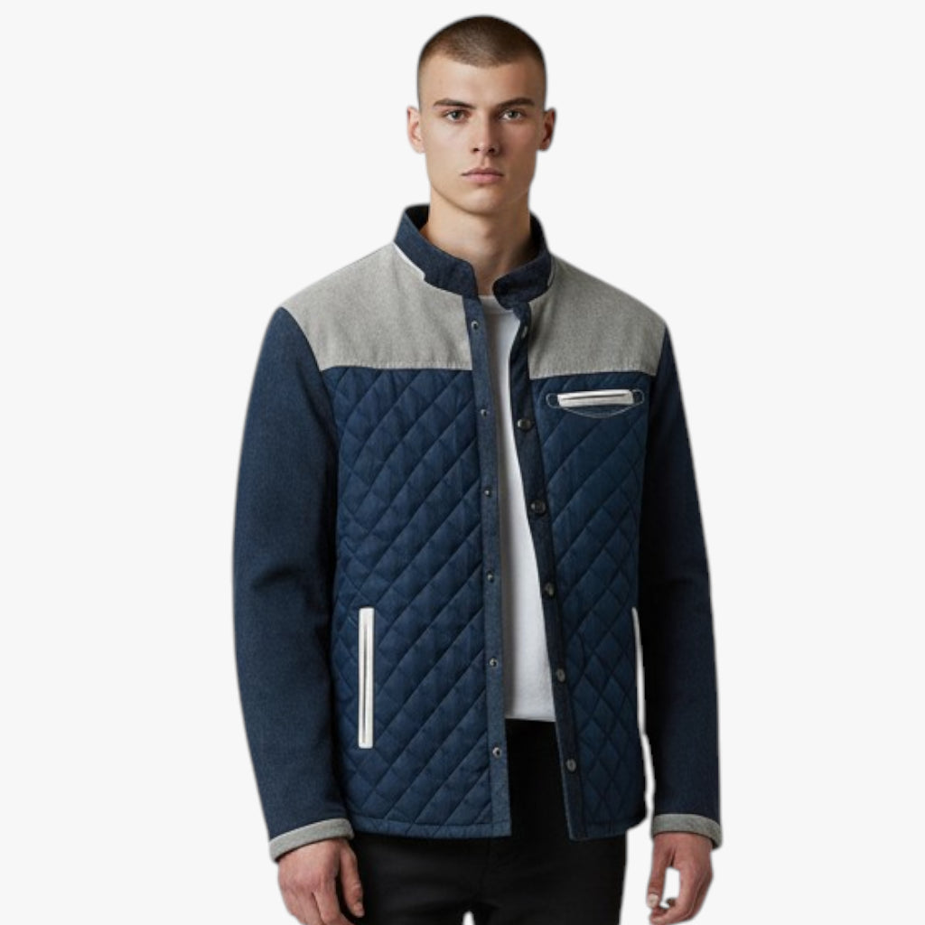 Men’s Quilted Casual Jacket | Contrast Panel