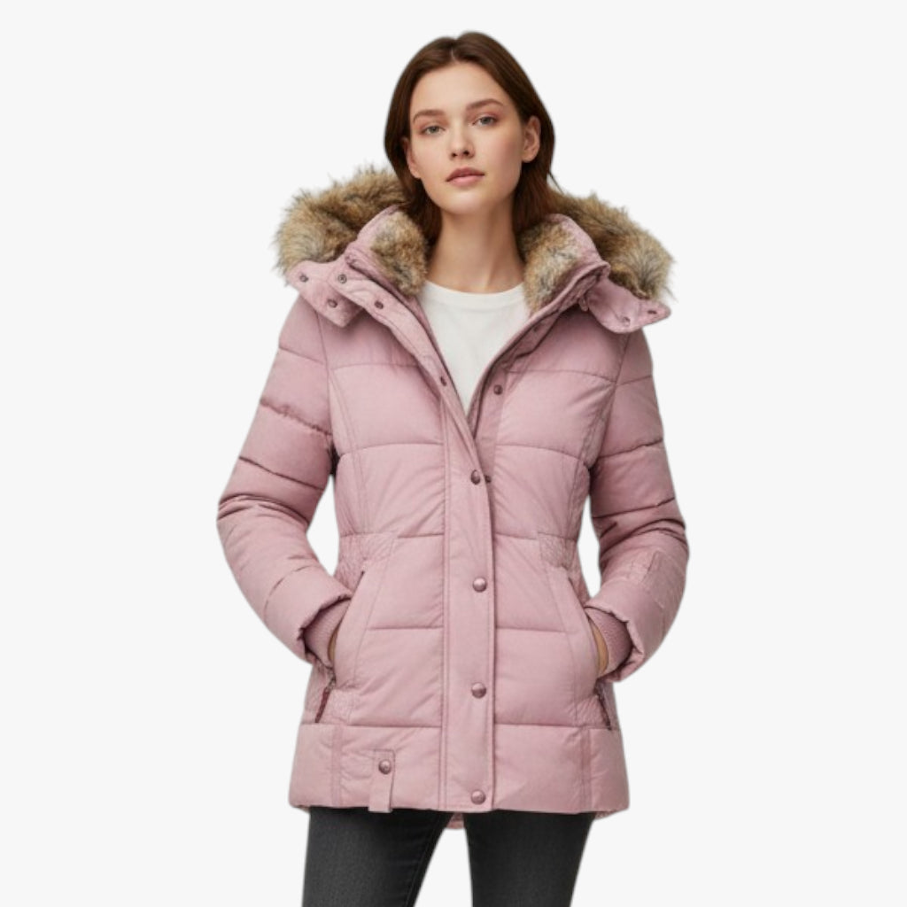 Women’s Hooded Winter Jacket | Faux Fur Hood