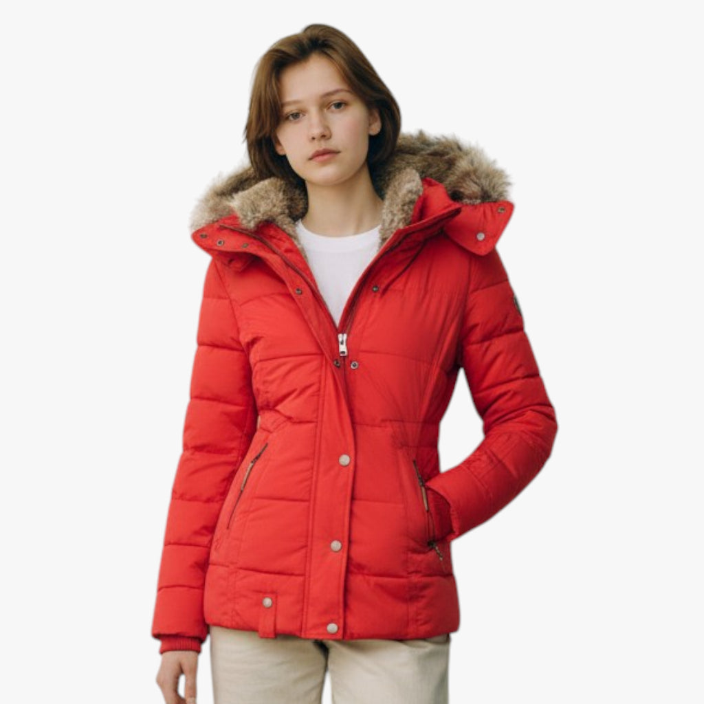 Women’s Hooded Winter Jacket | Faux Fur Hood