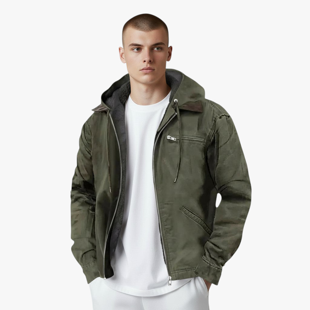Men’s Hooded Workwear Jacket | Fleece Lined