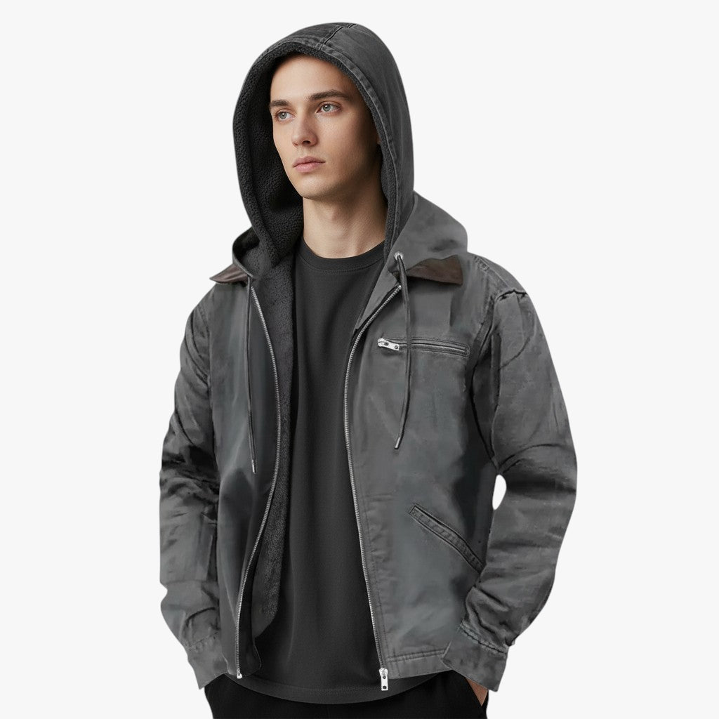 Men’s Hooded Workwear Jacket | Fleece Lined