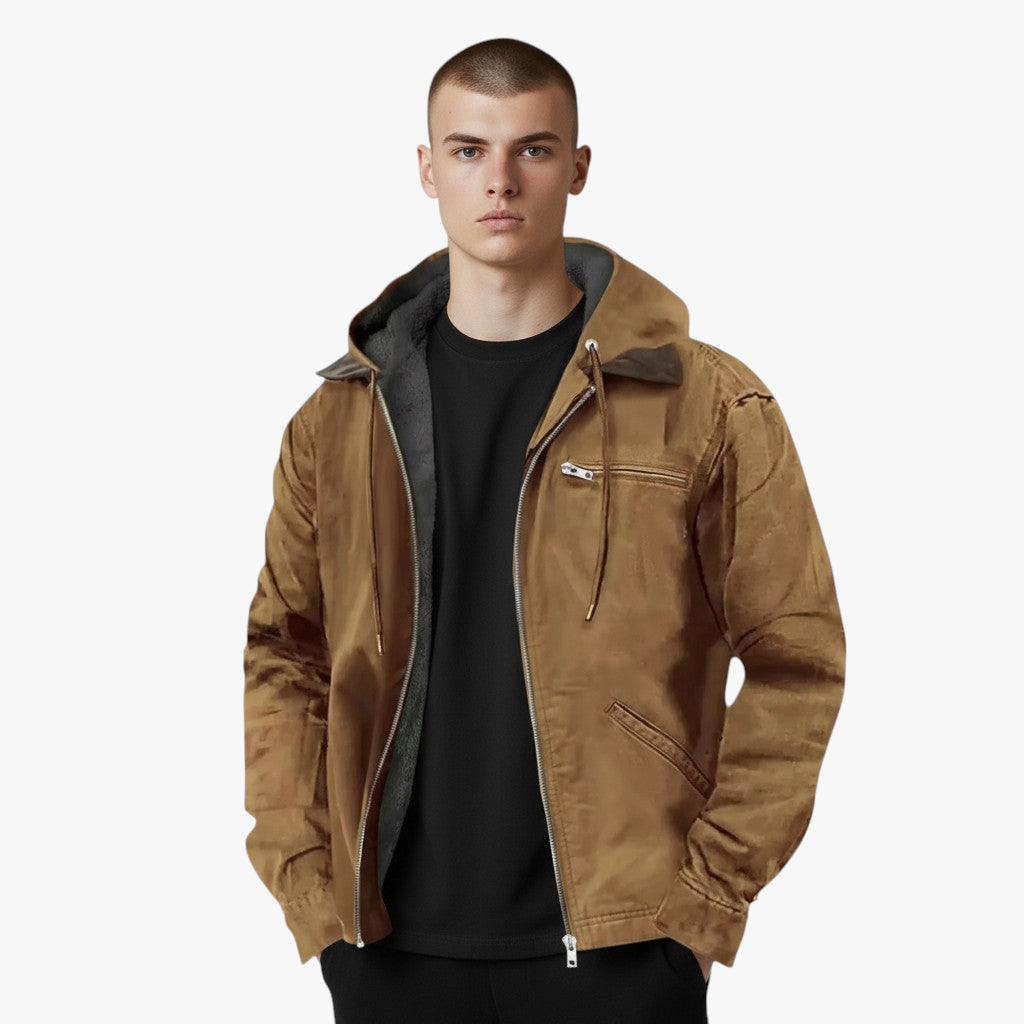 Men’s Hooded Workwear Jacket | Fleece Lined