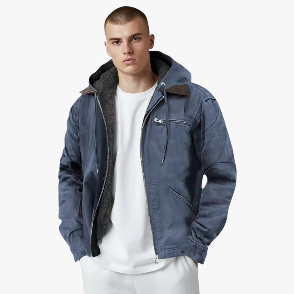 Men’s Hooded Workwear Jacket | Fleece Lined