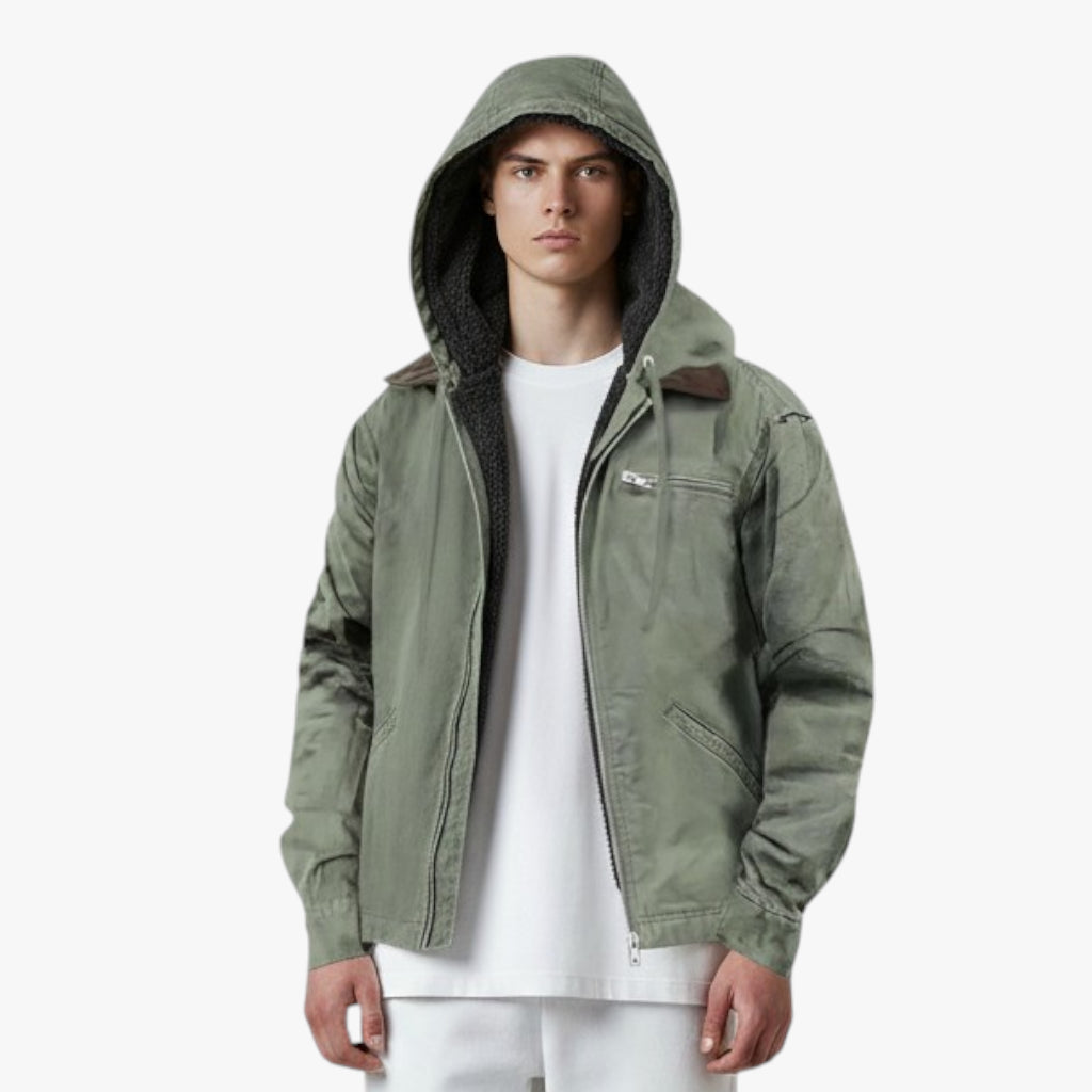 Men’s Hooded Workwear Jacket | Fleece Lined