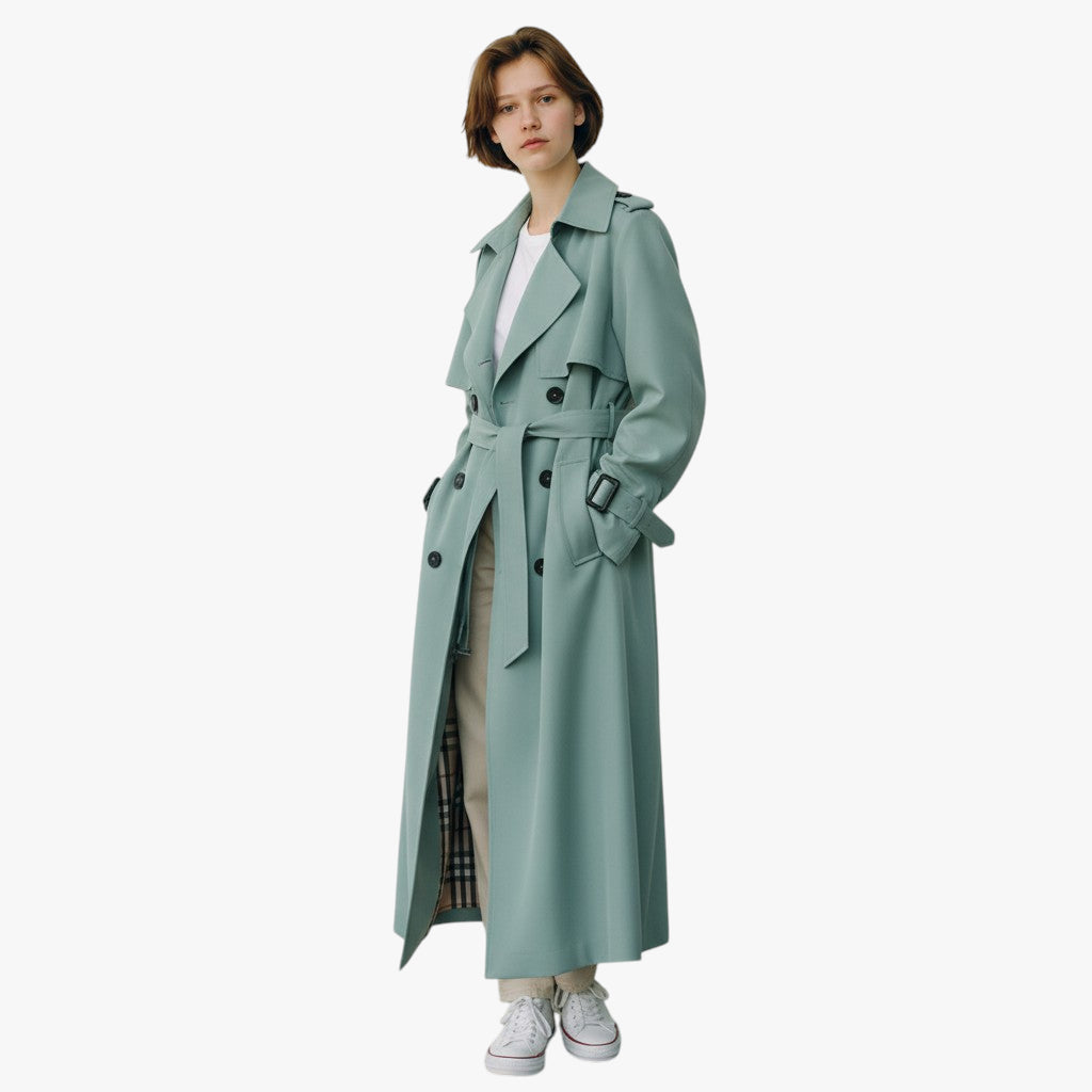 Women’s Long Trench Coat | Double Breasted