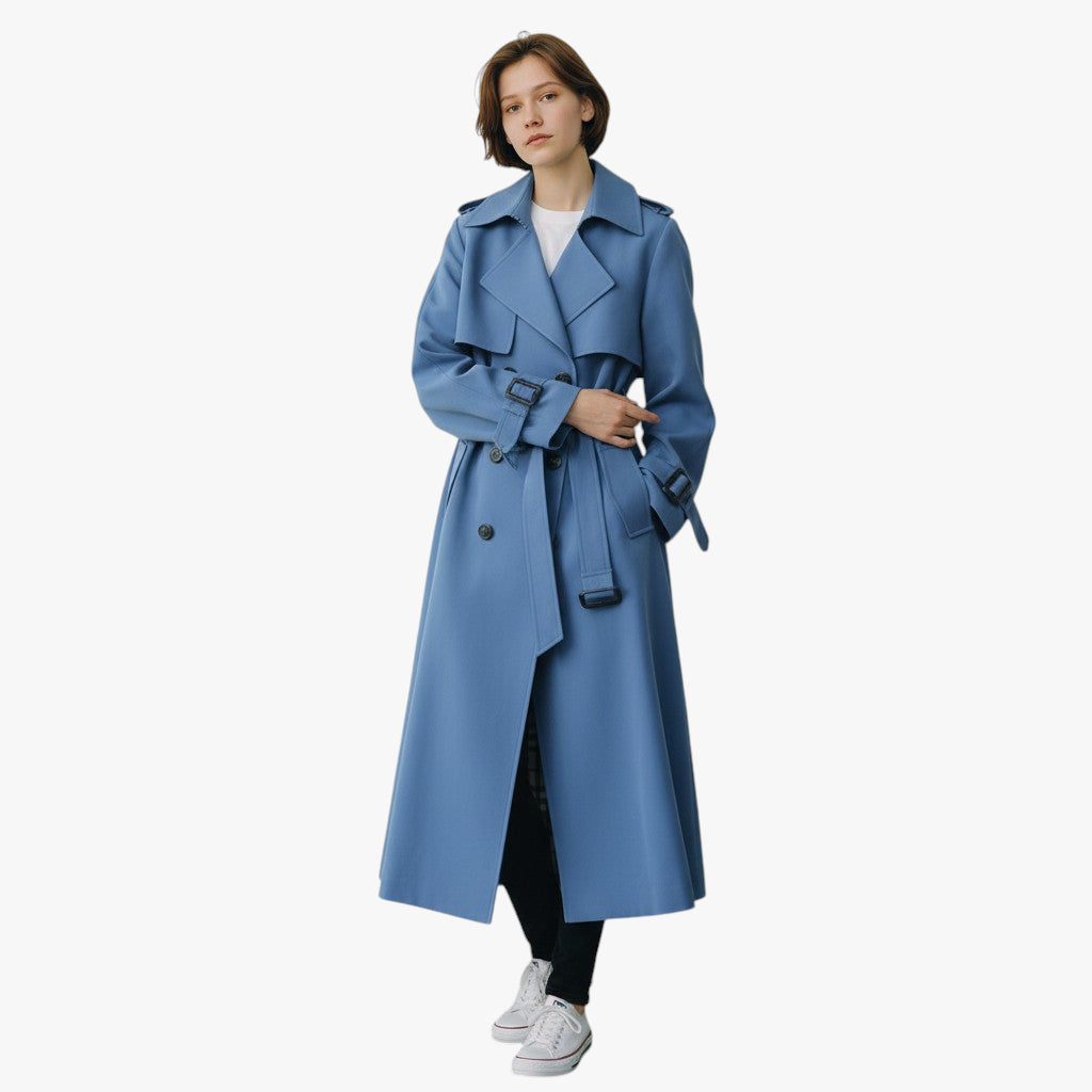 Women’s Long Trench Coat | Double Breasted