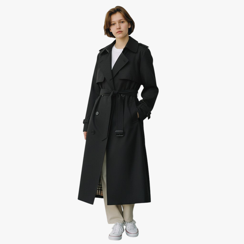 Women’s Long Trench Coat | Double Breasted