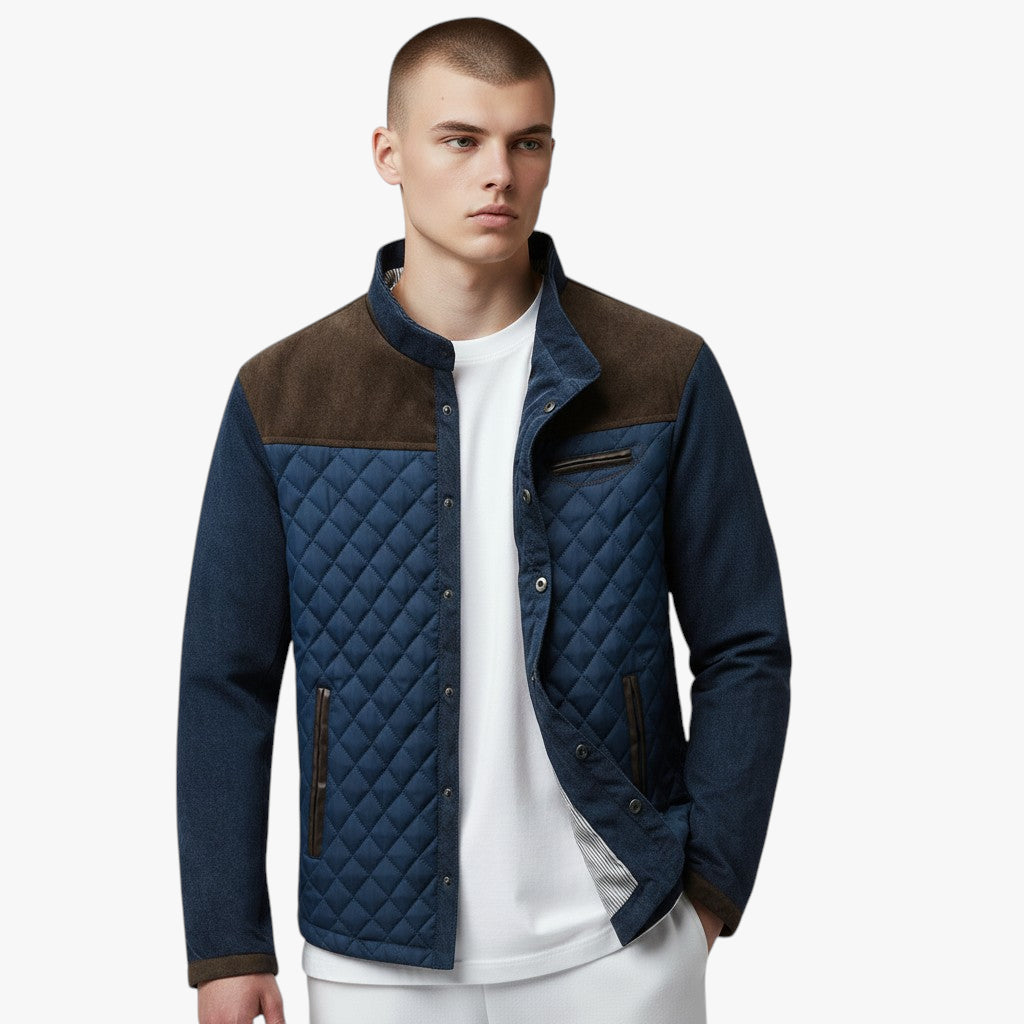 Men’s Quilted Casual Jacket | Contrast Panel
